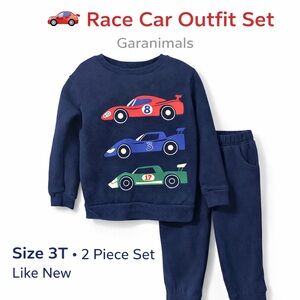 DONATED: Garanimals Race Car Outfit Set Navy Sweatshirt Joggers 3T
